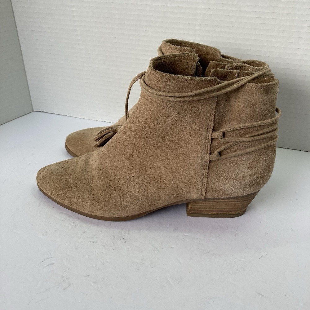Vince Camuto Carlina Ankle Booties Womens Size 8M EUR 38 Brown Suede Leather Zip